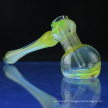 Bubbler en verre fumé pour fumer avec des points colorés (ES-HP-062)